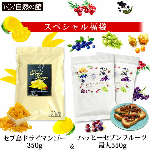 【24％OFF】 ＼おすすめドライフルーツ福袋／　セブ島 訳あり ドライマンゴー 350g + ハッピーセブンフルーツ 最大55…