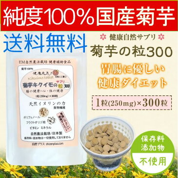 【送料無料】 菊芋 きくいも 純度100％ 国産 無農薬 無添加 キクイモの小粒 300粒×3個 サプリメント 健康食品 イヌリン プラス 食物繊維 パワー キクイモパウダー 凝縮菊芋 敬老の日 父 母 贈り物 サンプル おまけ付 糖尿 血糖 肥満 ダイエット 腸 改善/対策