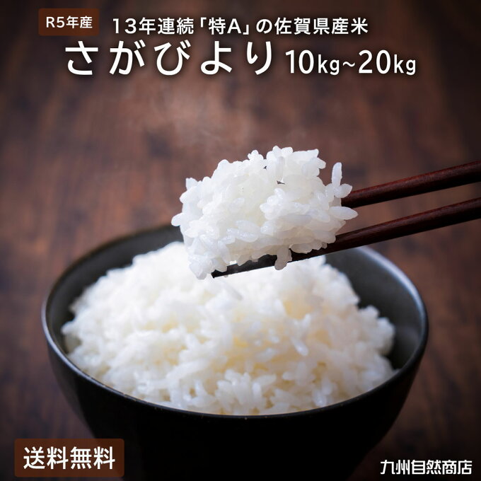 【 送料無料 】さがびより 10kg 15kg 20kg 最安値挑戦 佐賀県産 13年連続 特A 評価 コシヒカリ 系 白米 新米 R5年