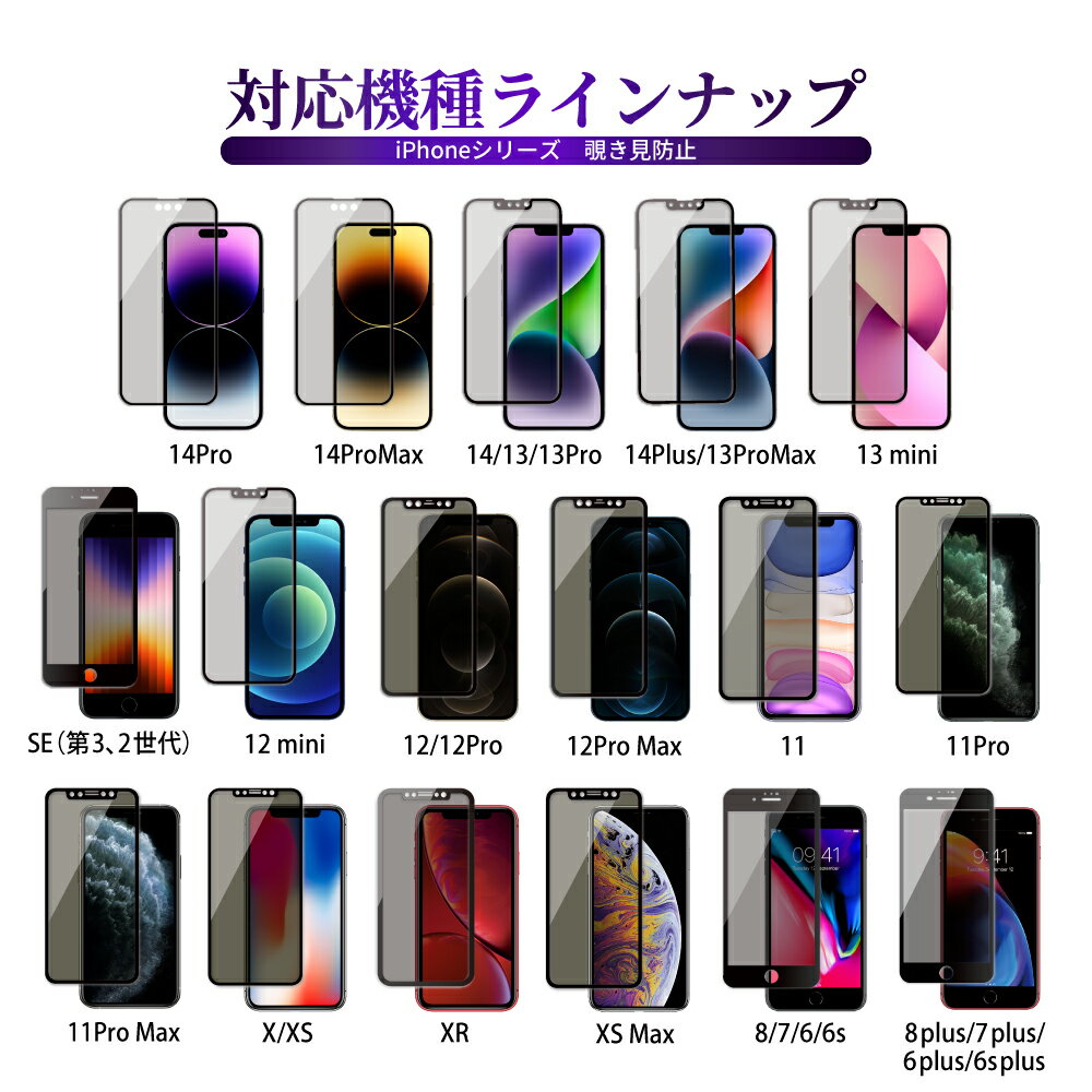 iPhone13 フィルム iPhoneSE 第3世代 ガラスフィルム iPhone12 覗き見防止 フィルター 保護フィルム 13mini 13pro 12mini 12pro max se3 se2 iPhone11 11pro xr xs フルカバー iPhone8 6s Plus のぞき見 プライバシー shizukawill シズカウィル