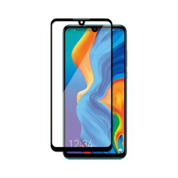 HUAWEI P30 lite P20 lite フルカバー フィルム 日本旭硝子 硬度9H 耐衝撃 ガラスフィルム 気泡レス 指紋軽減 高透過 液晶保護ガラス au HWV33 HWV32 UQmobile Y!mobile ファーウェイ P30lite P30 ライト P20lite P20 lite フィルム 黒色 シズカウィル(shizukawill)