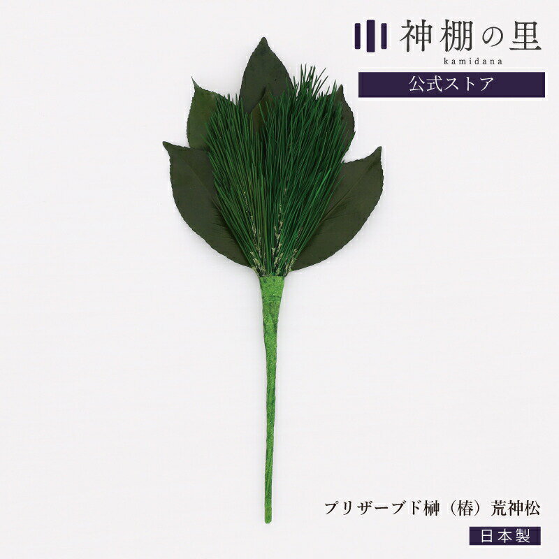 【マラソン限定ポイント5倍】 神棚 榊 プリザーブド榊（椿）荒神松 1本 サカキ さかき