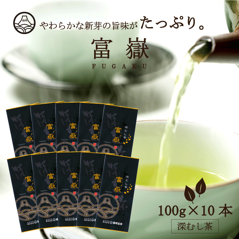 富嶽(ふがく)100g×10本 お茶 緑茶 日本茶 煎茶 静岡茶 新茶 茶葉 深蒸し茶 深むし茶 おもてなし お土産 贈り物 ギフト プレゼント お祝い 法事 香典返し 返礼品 お茶葉 深蒸し煎茶 深蒸し 深蒸 引き出物 内祝い | お中元 暑中見舞い セット 御中元 健康 高級 おちゃ 静岡