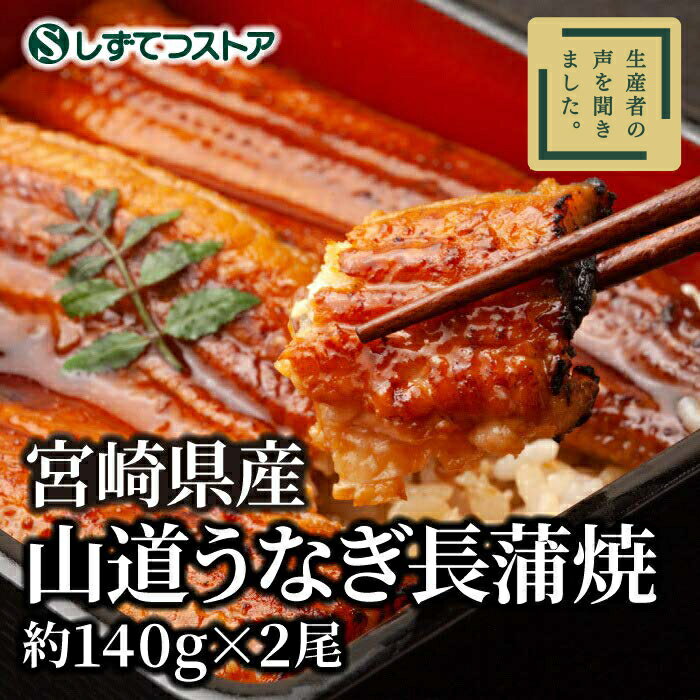 【宮崎県産】 山道うなぎ長蒲焼き（約140g×2尾）送料無料 ギフト プレゼント 肉厚 国産 お取り寄せグルメ 土用の丑の日 ウナギ 鰻 高級 ギフト プレゼント 贈答用 SSR03