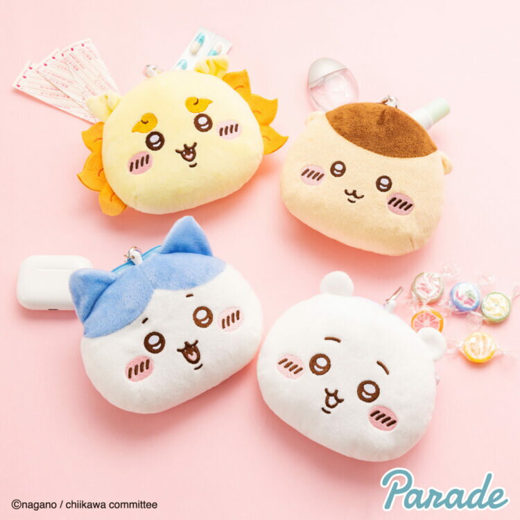 【うさぎ】ちいかわ ぬいぐるみパスケースポーチ2 ハチワレ くりまんじゅう うさぎ...