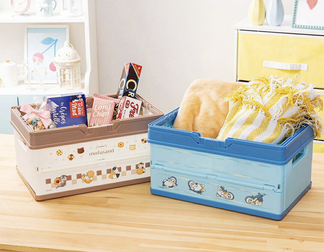 Rakuten - mofusand 折りたたみ 収納 ケース サメにゃん クッキーにゃん モフサンド 猫 キャラクター 可愛い インテリア 3980円以上購入 送料無料 組み合わせOK 記念日かわいい 雑貨