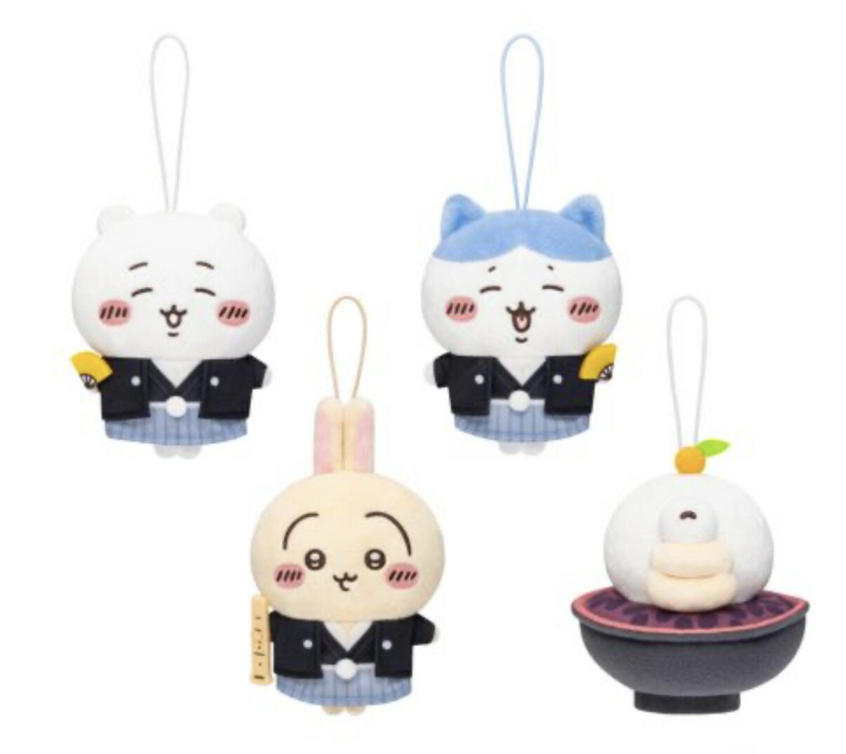 ちいかわ お正月マスコット ハチワレ くりまんじゅう うさぎ モモンガ キャラクター 可愛い インテリア 3980円以上購入 送料無料 組み合わせOK なんかちいさくてかわいいやつ かわいい ちいぽけ お正月 袴 ぜんざい お汁粉 お祝い 祝賀