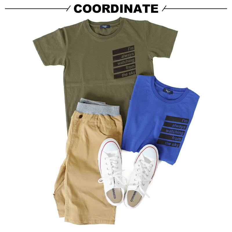 【GLAZOS】天竺・接触冷感変形BOXロゴ半袖Tシャツ 子供服 男の子 カジュアル アメカジ キッズ ジュニア おしゃれ かっこいい 130cm 140cm 150cm 160cm 170cm グラソス 夏