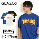 グラソス(GLAZOS)ファイヤーロゴビッグ半袖Tシャツ 子供服 男の子 キッズ ジュニア 130cm 140cm 150cm 160cm 170cm 小学生 中学生 グラゾス スラッシャー おしゃれ トップス 春 夏 別注