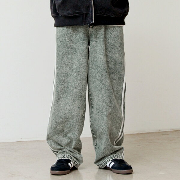 グラソス(GLAZOS)デニム・ラインパンツ 子供服 男の子 キッズ ジュニア 140cm 150cm 160cm 170cm 180cm 小学生 中学生 高校生 グラゾス 長ズボン ロングパンツ ジーンズ おしゃれ ストリートのサムネイル