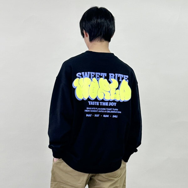 グラソス(GLAZOS)【毛玉になりにくい】バックリフレクタープリントトレーナーのサムネイル