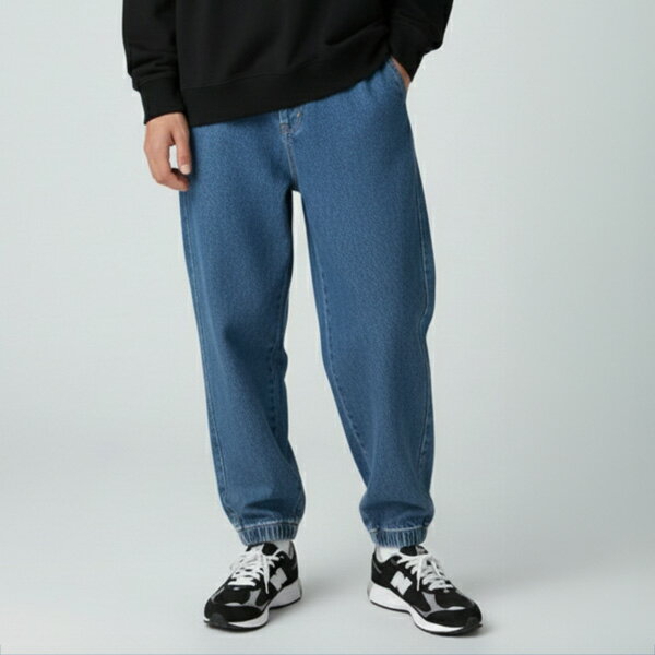 グラソス(GLAZOS)裏起毛ストレッチデニム・ジョガーパンツのサムネイル