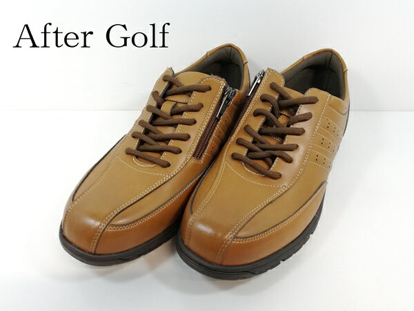 アフターゴルフ カジュアルシューズ 幅広 4E After Golf 2907-300 camel キャメル ミクニ mikuni 