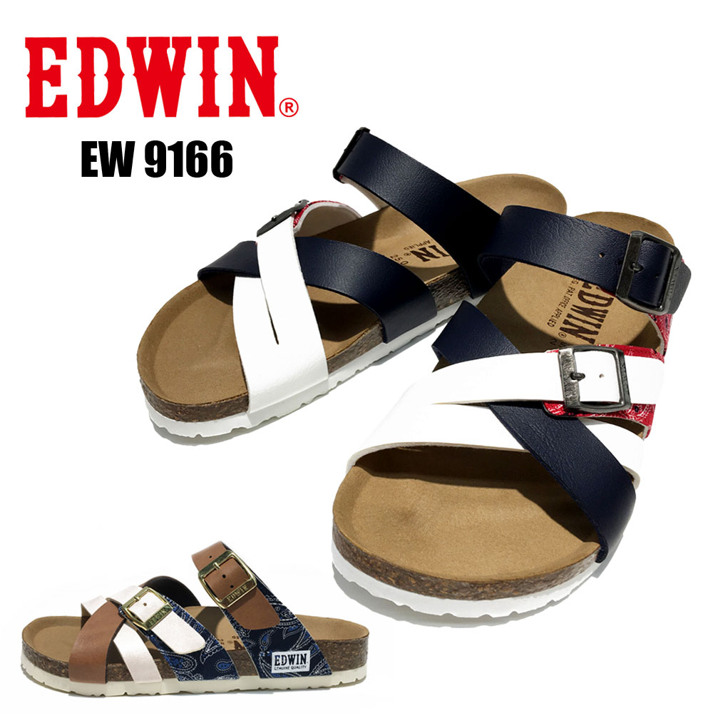 エドウィン EDWIN EW9166 フットベッドサンダル 天然コルク アウトドア キャンプ レジャー 【メンズ】