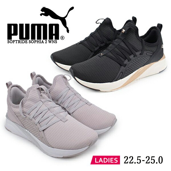 (P) プーマ PUMA SOFTRIDE SOPHIA 2 WNS ソフィア 2 ウィメンズ スニーカーローカット 377903 01/04 シューズ ブラック/ゴールド マーブル/フェザー/グレー運動靴 【レディース】