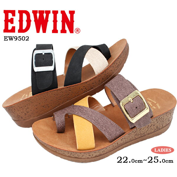 コンフォートサンダル レディース ブラック マスター エドウィン EDWIN 厚底 EW9502 シューズ 【レディース】