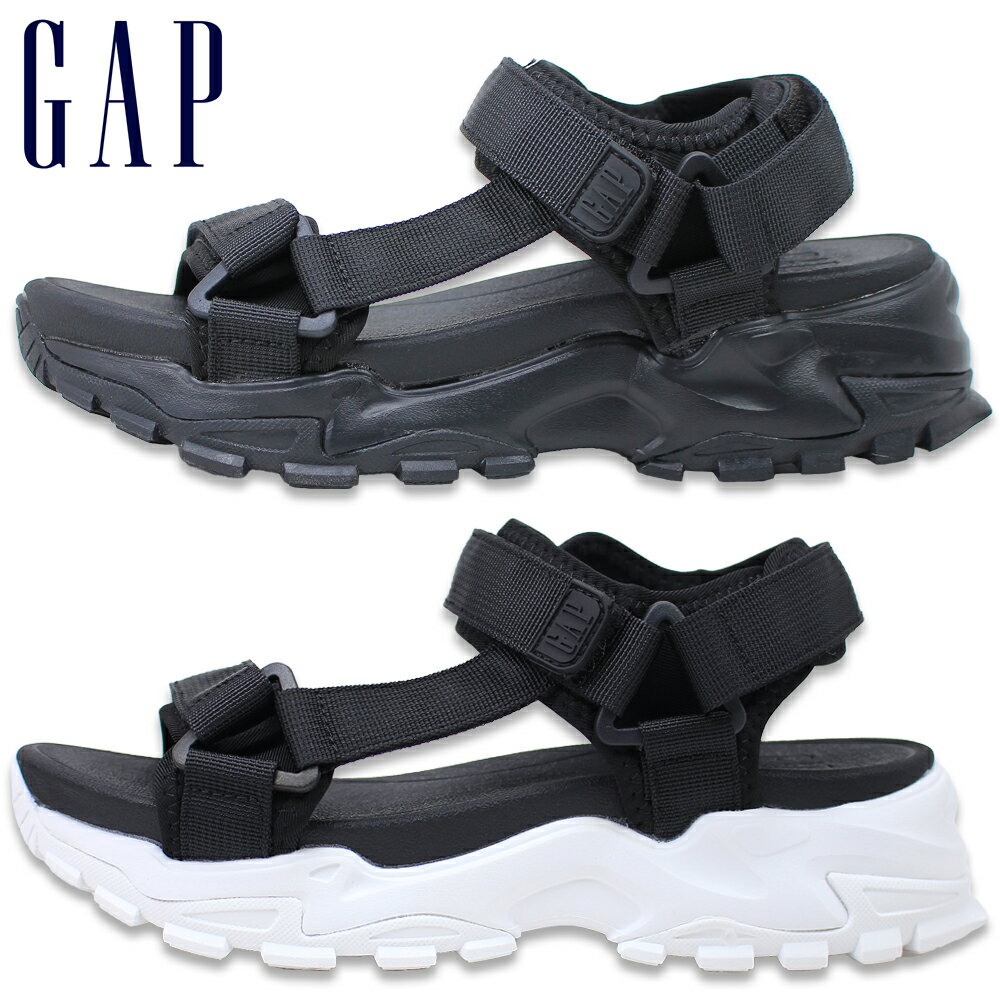 GAP ギャップ レディース サンダル 靴 GPL 52524 スポーツサンダル スポサン 厚底 黒 ブラック マジックテープ シンプル ブランド おしゃれ 【レディース】のサムネイル