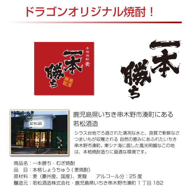 麦焼酎 一本勝ち 4000ml 本格焼酎 4.0Lペットドラゴンオリジナル焼酎 むぎ焼酎 2