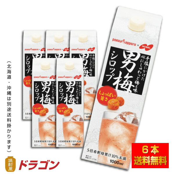  男梅シロップ 1L×6本 業務用 1000ml ポッカサッポロ