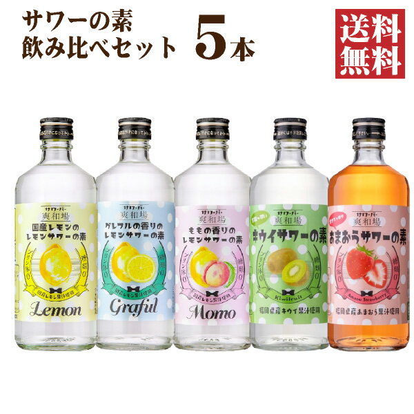 【送料無料】爽和場 サワーバー サワーの素 飲み比べセット 5本 500ml レモンサワー 鷹正宗酒造 父の日ギフト