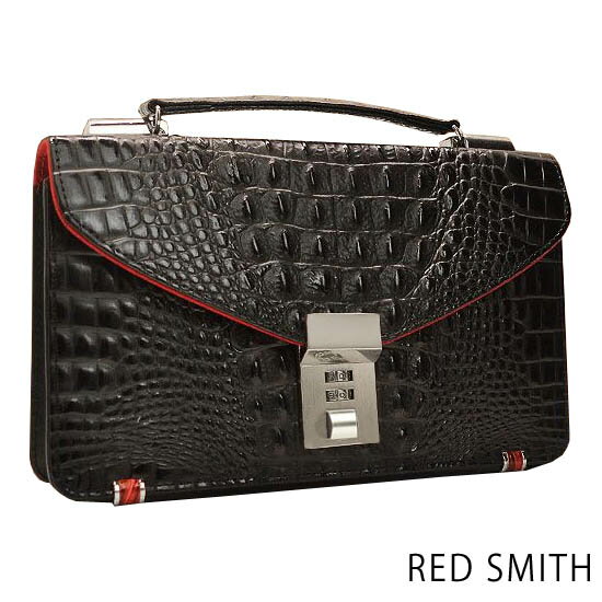 セカンドバッグ RED SMITH 高級牛革リアルクロコダイル型押しセカンドバック