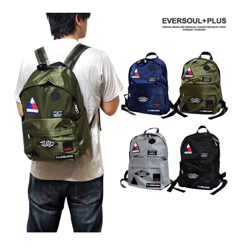 リュックサック メンズ【EVERSOUL PLUS】ワッペン付きデザインナイロンリュックサック リュックサック メンズ【EVERSOUL PLUS】ワッペン付きデザインナイロンリュックサック