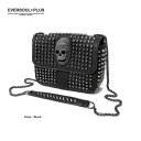 ショルダーバッグ レディース 送料無料【EVERSOUL PLUS】スカルスタッズフェイクレザーコンパクトショルダーバッグ