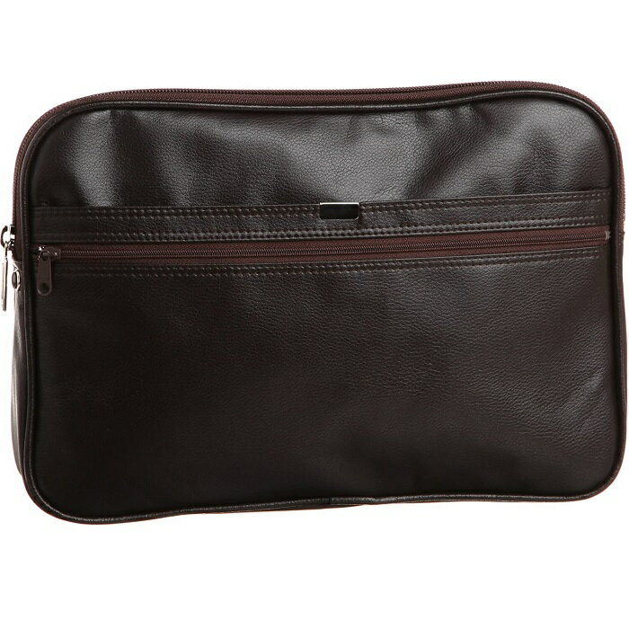 ポーチ 豊岡製 日本製 クラッチバッグ 鞄生産日本一 合成皮革 レザー 業務用 普段使い用 収納力重視 お手入れ簡単 熟練の職人が手作り 逸品 鞄 ブランド 男性用 メンズ 横32cmサイズ ブラウン