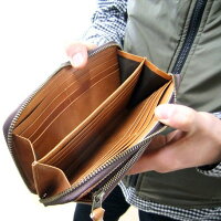 長財布メンズ送料無料【tachiya】イタリー革使用ラウンドジップウォレット