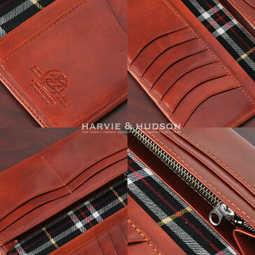 長財布 Harvie&Hudson ハービー&ハドソンイタリアンレザー ロングウォレット かぶせ蓋