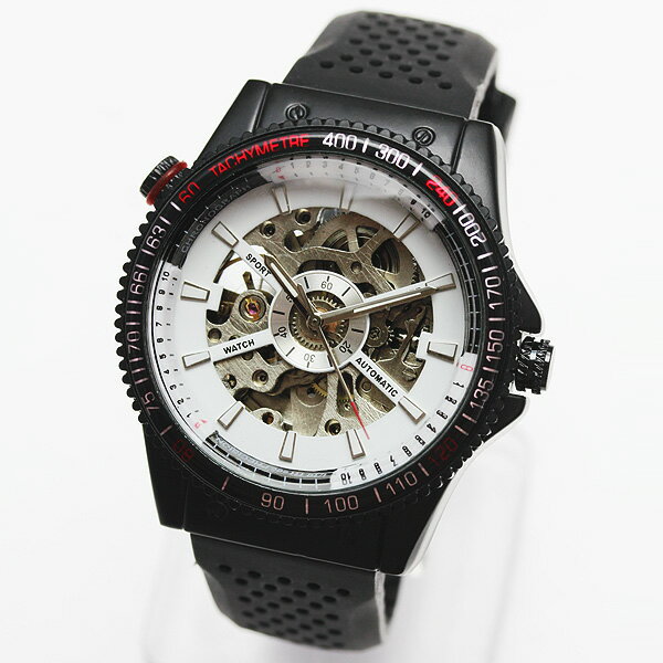 メンズ腕時計 【インナーダイアル仕様】フルスケルトンビッグフェイス自動巻き腕時計【保証書付】