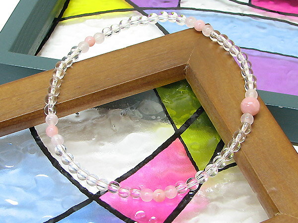 足元に本物の輝きを〜★ローズクォーツのアンクレット★サンダルとベストマッチ 【Fa_3/4_8】