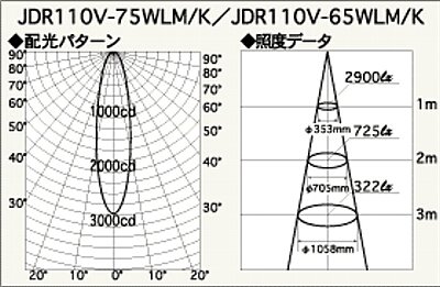 ウシオJDR110V65WLM/KUV-H(75W・中角)