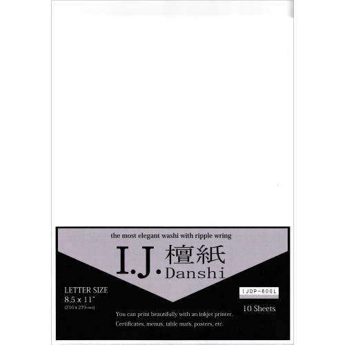 OA用紙 イシカワ インクジェット和紙檀紙 IJ DANSHi LTR国際Letter size8.5×11in（216×279mm）10sheets IJDP-600L（609095） コピー和紙 インクジェット