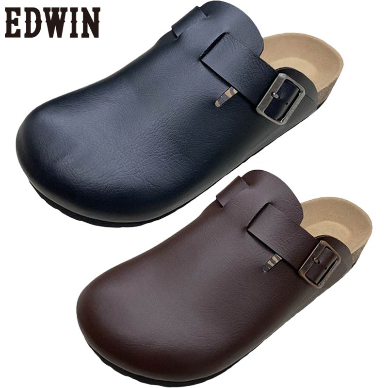 エドウィン サンダル メンズ 靴 シューズ コンフォート カジュアル コルク 疲れにくい ブラック 黒 ブラウン 茶色 EDWIN EW9071