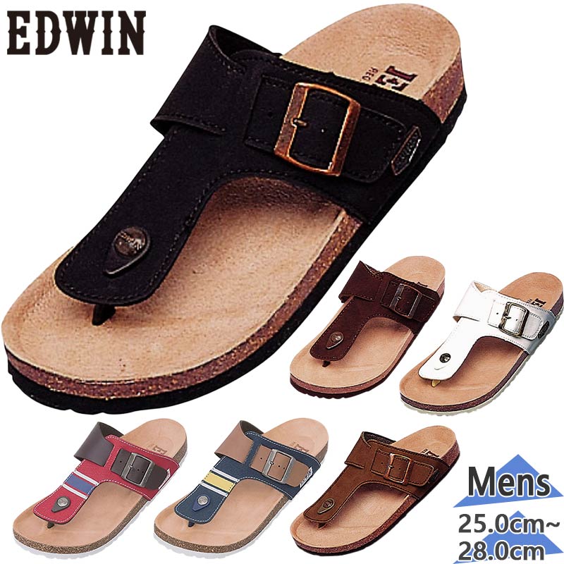 エドウィン サンダル メンズ 靴 シューズ コンフォート カジュアル 定番 ロングセラー 疲れにくい ホワイト 白 ブラック 黒 ブラウン 茶色 EDWIN EW9123