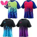 バタフライ メンズ レディース エクステラ ・ Tシャツ 卓球 競技 アパレル トップス 半袖 練習着 男女兼用 吸水速乾 伸縮 ストレッチ ブラック 黒 ネイ...