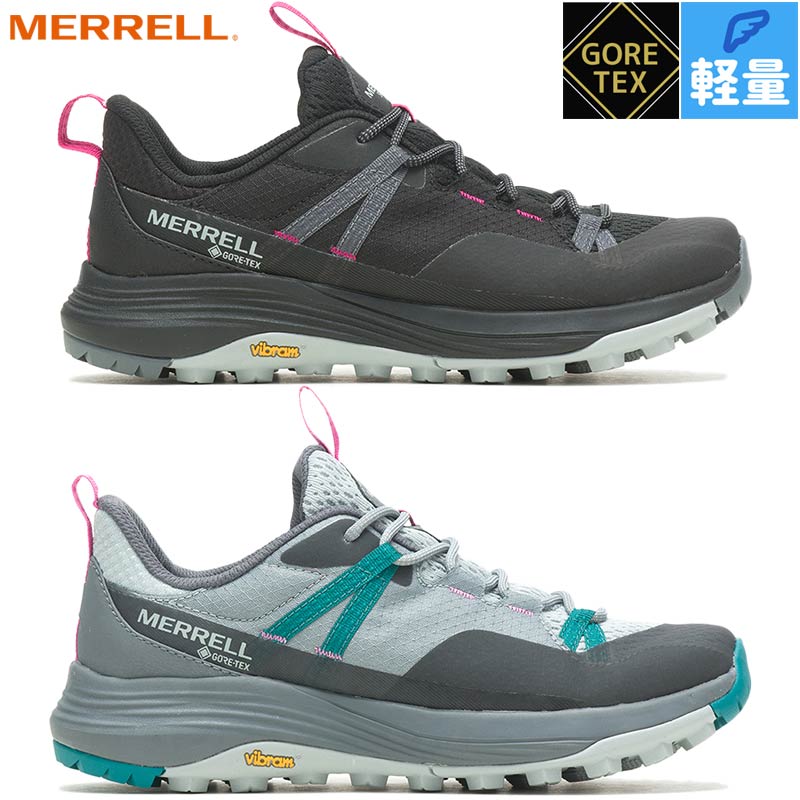 メレル レディース SIREN 4 GORE-TEX スニーカー 靴 シューズ ゴアテックス 透湿 防水 ハイキング アウトドア 軽量 耐久性 ローカット ブラック 黒 送料無料 MERRELL J037274 J037276