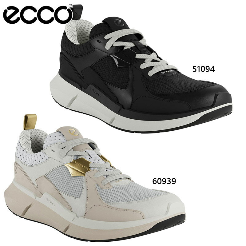 エコー レディース ECCO BIOM 2.2 W スニーカー 靴 シューズ 軽量ソール 衝撃吸収 牛革 バイオム ホワイト 白 ブラック 黒 送料無料 ECCO 830773