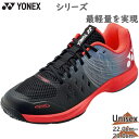 4E 幅広 ワイド ヨネックス メンズ レディース パワークッションエアラスダッシュ4 ワイド テニス 靴 シューズ 競技 部活 クレー 砂入り人工芝用 レッド...