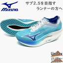 ミズノ メンズ レディース ウエーブリベリオンプロ2 スニーカー 靴 シューズ ランニング ジョギング トレーニング レーシング マラソン 駅伝 サブ2.5 ブ...