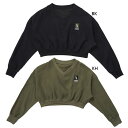REPIPI レピピ ニッキー ジュニア キッズ PEオーバートップス アパレル ウエア トップス 長袖 Vネック オーバーサイズ 短丈 微起毛 カジュアル シンプル ブラック 黒 カーキ NIKKI 144961(4)