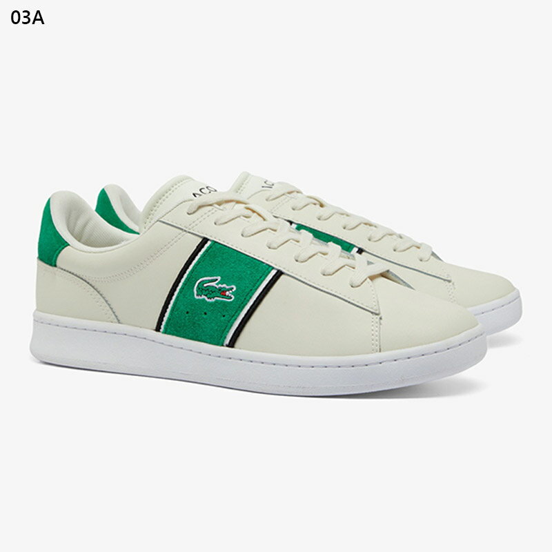 ラコステ メンズ CARNABY SET CGR 2241 SMA カーナビーセット スニーカー 靴 シューズ カジュアル レザースニーカー グリーン 緑 ホワイト 白 送料無料 LACOSTE 48SMA0013