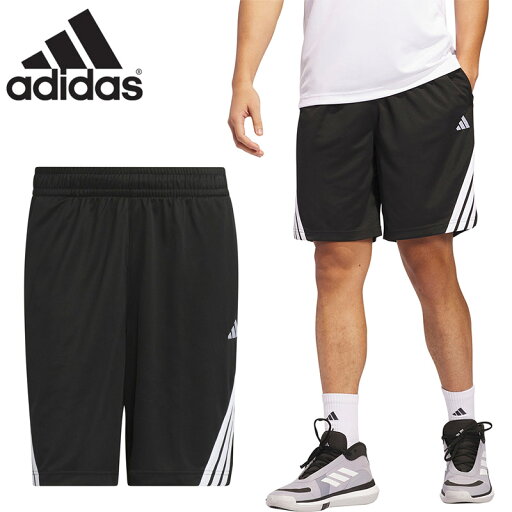 アディダス メンズ 3-STRIPES SHORT バスケットボール ウェア 競技 ショーツ ショートパンツ 吸湿性 ドライ 通気性 ルーズフィット ブラック 黒 adidas KPM98 アディダス メンズ 3-STRIPES SHORT バスケットボール ウェア 競技 ショーツ ショートパンツ 吸湿性 ドライ 通気性 ルーズフィット ブラック 黒 adidas KPM98