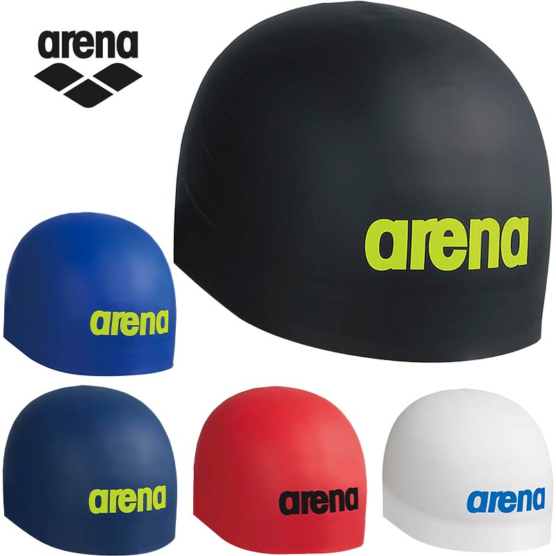 アリーナ メンズ レディース アクアフォース3Dキャップ レーシングシリコーンキャップ 水泳 アクセサリー 競技 ホワイト 白 ブラック 黒 ネイビー ブルー 青 arena AS5SSC03U