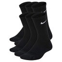 ナイキ ジュニア キッズ キッズ クッションド クルー ソックス (6足) ソックス 靴下 スポーツ シンプル 運動 遊び ブラック 黒 NIKE SX6910