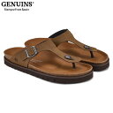 GENUINS メンズ GENUINS ROSAS トングサンダル 靴 シューズ コンフォート ヴィーガン トゥポスト 軽量 歩きやすい 疲れにくい ブラウン ...
