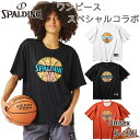スポルディング スポーツ メンズ レディース Tシャツ ONE PIECEメラメラの実 ボールプリント バスケットボール ウェア 競技 ワンピース エース ホワイト 白 ブラック 黒 オレンジ 送料無料 spalding SMT25102P