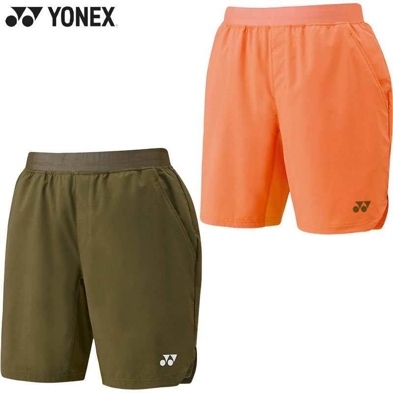 ヨネックス メンズ レディース ユニハーフパンツ バドミントン ウェア 競技 ボトムス 吸汗速乾 UVカット 制電 運動 スポーツ ブラウン オレンジ 茶色 送料無料 YONEX 15198