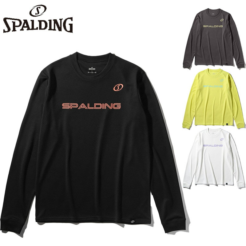 スポルディング スポーツ メンズ レディース バレーボール ロングスリーブTシャツ ネオンロゴ ウェア 競技 バレーボール ホワイト 白 ブラック 黒 送料無料 spalding SMT25134V